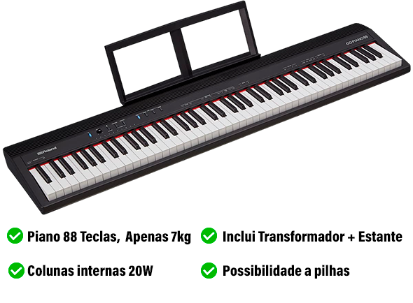 <b>Roland GO:PIANO 88 (GO-88P) Piano Portátil para Principiantes 88-Teclas</b> <b>Roland GO:PIANO 88 (GO-88P) Piano Portátil para Principiantes 88-Teclas</b>